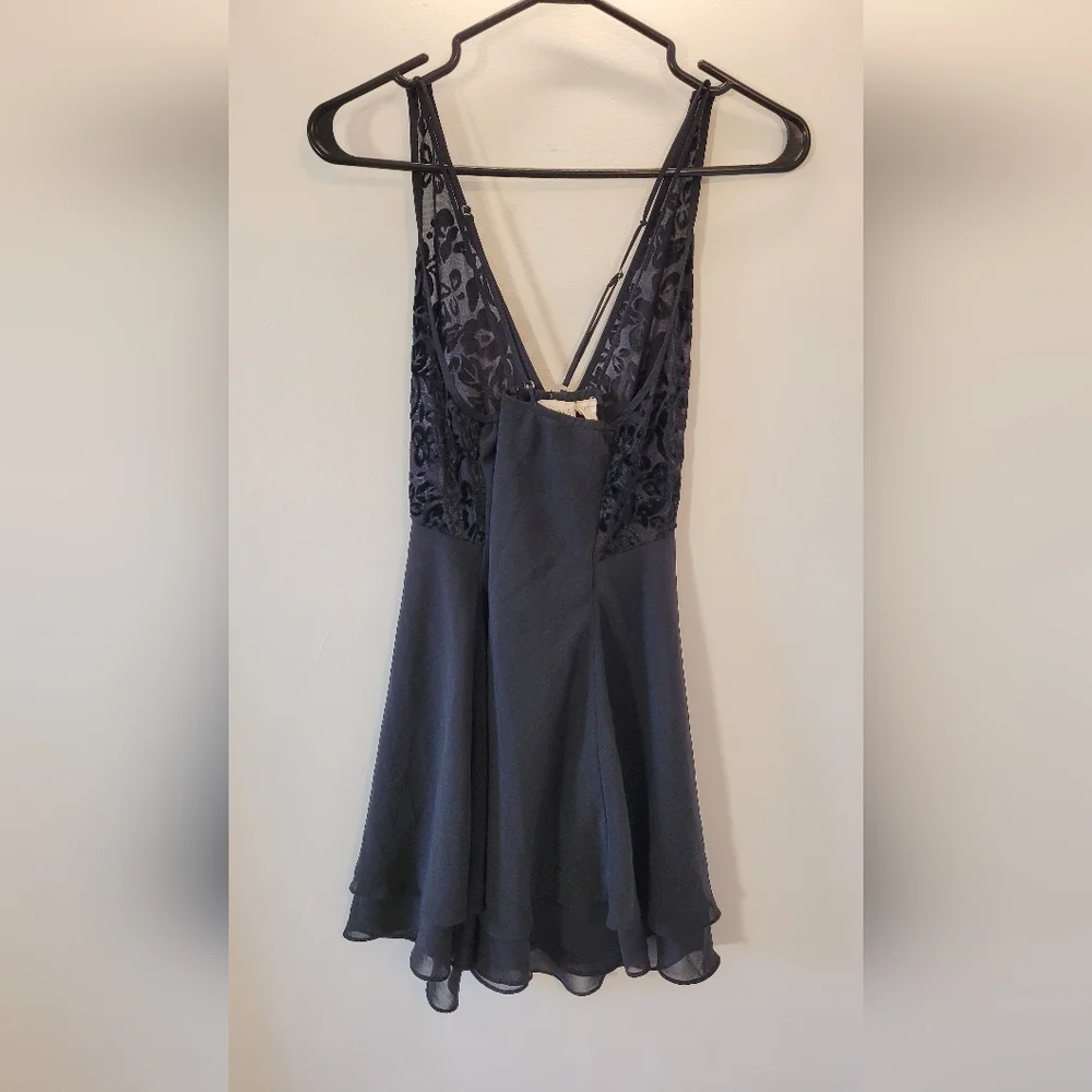 La Senza Vintage Black Sheer Y2K Floral Top Slip Dress - M - Picture 4 of 6